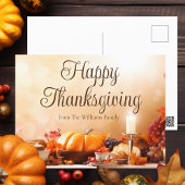 Elegante Happy Thanksgiving Dinner Table Custom Briefkaart