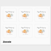 Elegante Happy Thanksgiving Pumpkin Herfst Vierkante Sticker (Vel)