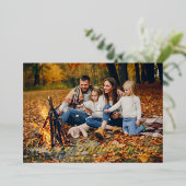 Elegante Happy Thanksgiving-scripttypografie Foto Folie Feestdagenkaart (Staand Voorkant)