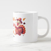 Elegante Happy Thanksgiving Turkije Grote Koffiekop (Rechts)