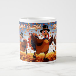 Elegante Happy Thanksgiving Turkije Grote Koffiekop