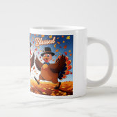 Elegante Happy Thanksgiving Turkije Grote Koffiekop (Rechts)