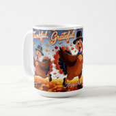 Elegante Happy Thanksgiving Turkije Koffiemok (Voorkant links)