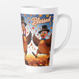 Elegante Happy Thanksgiving Turkije Latte Mok