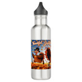 Elegante Happy Thanksgiving Turkije Waterfles (Links)