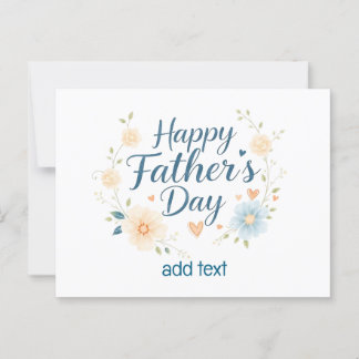 Elegante Happy Vaderdag Kaart met aangepaste naam