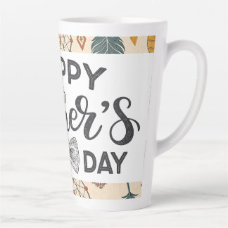 Elegante Happy Vaderdag Typografie met Bow Stropda Latte Mok