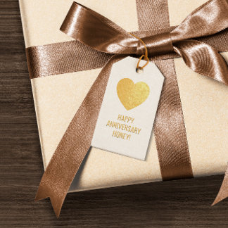 Elegante Happy Valentijnsdag Folie Hart Cadeaulabels