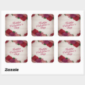 Elegante Happy Valentijnsdag Rozen Lijst Sticker (Vel)