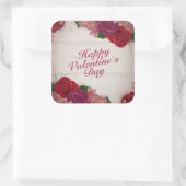 Elegante Happy Valentijnsdag Rozen Lijst Sticker (Tas)