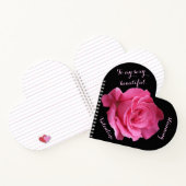 Elegante Happy Valentine roze roos zwarte liefdesd Notitieboek (Binnen)