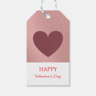 Elegante Happy Valentine's Day Roos Gold Glitter Cadeaulabel