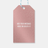 Elegante Happy Valentine's Day Roos Gold Glitter Cadeaulabel (Achterkant)