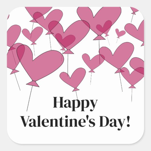 Elegante Happy Valentine's Day stickers (Voorkant)