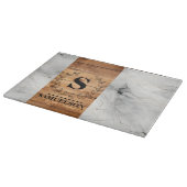 Elegante Harmonie: Hout & Marmeren Snijplank (Hoek)