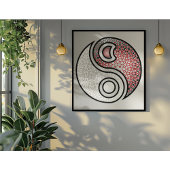 Elegante harmonie - ingewikkelde rode en witte Yin Poster