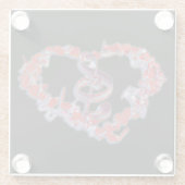 Elegante harmonie: liefde hart muziek symbool glazen onderzetter (Achterkant)