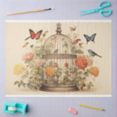 Elegante harmonie: Vogelkooi Decoupage Tissuepapier (Craft)