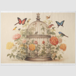 Elegante harmonie: Vogelkooi Decoupage Tissuepapier