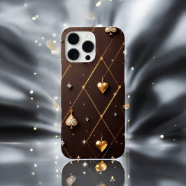 Elegante hart- en diamantbeschermer iPhone 16 pro max hoesje