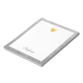 Elegante Hart Goud Folie Moderne Script Persoonlij Notitieblok (Linkerzijde)