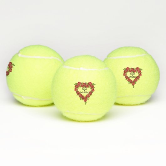 Elegante hart krans van rode rozen bladeren tennisballen (Multi)