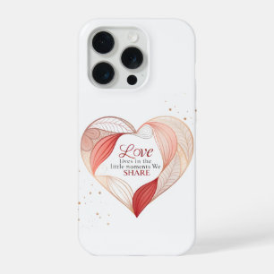 Elegante Hart Liefdescitaat Kunst iPhone 15 Pro Case