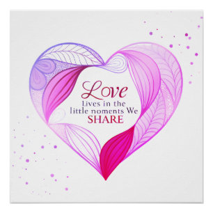 Elegante Hart Liefdescitaat Kunst Perfect Poster