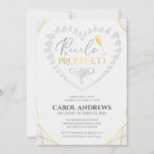 Elegante Hart Parels & Prosecco Goud Vrijgezellenf Kaart (Voorkant)