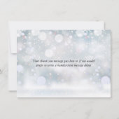 Elegante Hart Script Wintervlokken Bedankkaart (Achterkant)