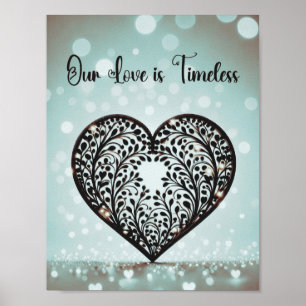 Elegante Hart Silhouet Poster