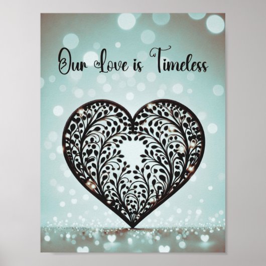Elegante Hart Silhouet Poster (Voorkant)
