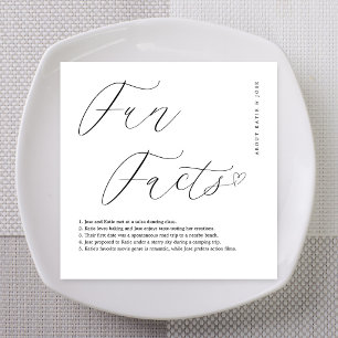 Elegante hartaccent leuk feiten bruiloft servet