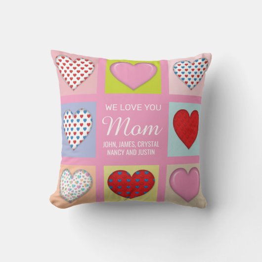 Elegante Hartelijke Moederdag Design Kussen (Voorkant)
