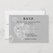 Elegante harten bruiloft RSVP (Voorkant)