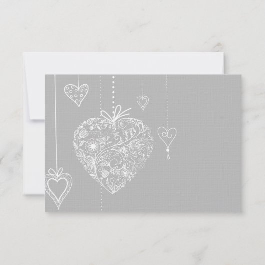 Elegante harten bruiloft RSVP (Achterkant)