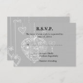 Elegante harten bruiloft RSVP (Voorkant / Achterkant)