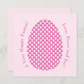 Elegante harten Ei Art Moderne Pasen Roze Rose Feestdagenkaart (Voorkant / Achterkant)