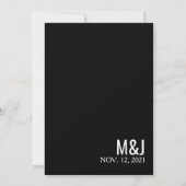 Elegante Harten & Frame Zwart Wit Trouw kraft Kaart (Achterkant)