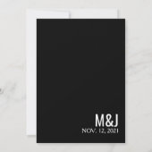 Elegante Harten & Frame Zwart Witte Bruiloft Kaart (Achterkant)