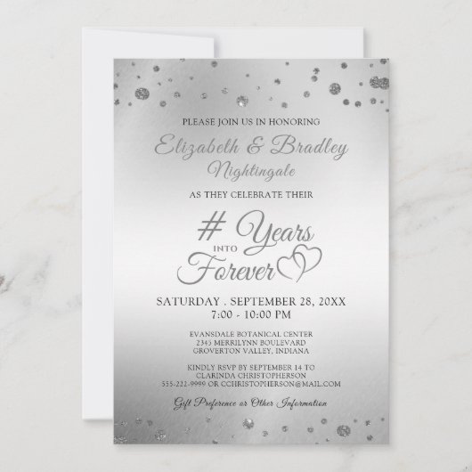 Elegante Hartjes Jubileum JAAR IN DE EEUWIGHEID Kaart (Voorkant)