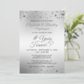 Elegante Hartjes Jubileum JAAR IN DE EEUWIGHEID Kaart (Staand voorkant)