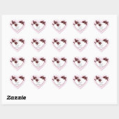 Elegante Hartkaart Met Rode Rozen Hart Sticker (Vel)