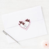 Elegante Hartkaart Met Rode Rozen Hart Sticker (Envelop)