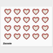 Elegante Hartkaart Met Rode Rozen Hart Sticker (Vel)