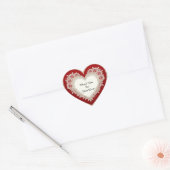 Elegante Hartkaart Met Rode Rozen Hart Sticker (Envelop)