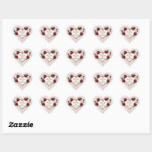 Elegante Hartkaart Met Rode Rozen Hart Sticker (Vel)