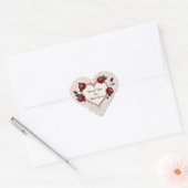 Elegante Hartkaart Met Rode Rozen Hart Sticker (Envelop)