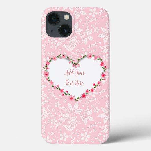 Elegante Hartvormige Bloemlijst Frame: voor Iedere Case-Mate iPhone Case (Achterkant)