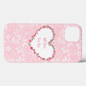 Elegante Hartvormige Bloemlijst Frame: voor Iedere Case-Mate iPhone Case (Achterkant (horizontaal))